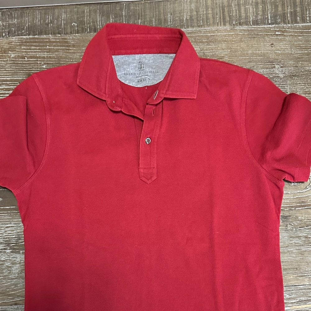 Brunello Cucinelli Rich Red Polo Shirt